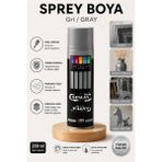 ArtMaster Gri Sprey Boya 200 ml 1 Adet Südor Hızlı Kuruyan Renkli Profesyonel Canlı Renk Ahşap Plastik Demir Metal Porselen Cam
