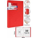ArtMaster Kırmızı Sunum Dosyası 10 Lu 1 Adet Poşet Dosyalı Katalog Dosyası 10 Poşetli Kendinden Dosya Plastik Kapaklı - Standart