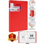 ArtMaster Kırmızı Sunum Dosyası 10 Lu 2 Adet Poşet Dosyalı Katalog Dosyası 10 Poşetli Kendinden Dosya Plastik Kapaklı - Standart
