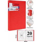 ArtMaster Kırmızı Sunum Dosyası 20 Li 1 Adet Poşet Dosyalı Katalog Dosyası 20 Poşetli Kendinden Dosya Plastik Kapaklı - 10 lu - Standart