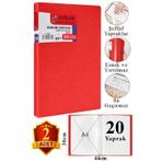 ArtMaster Kırmızı Sunum Dosyası 20 li 2 Adet Poşet Dosyalı Katalog Dosyası 20 Poşetli Kendinden Dosya Plastik Kapaklı