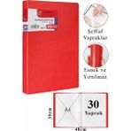 ArtMaster Kırmızı Sunum Dosyası 30 Lu 1 Adet Poşet Dosyalı Katalog Dosyası 30 Poşetli Kendinden Dosya Plastik Kapaklı - 10 lu - Standart