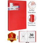 ArtMaster Kırmızı Sunum Dosyası 30 Lu 3 Adet Poşet Dosyalı Katalog Dosyası 30 Poşetli Kendinden Dosya Plastik Kapaklı - Standart