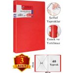 ArtMaster Kırmızı Sunum Dosyası 40 lı 3 Adet Poşet Dosyalı Katalog Dosyası 40 Poşetli Kendinden Dosya Plastik Kapaklı
