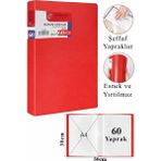 ArtMaster Kırmızı Sunum Dosyası 60 Lı 1 Adet Poşet Dosyalı Katalog Dosyası 60 Poşetli Kendinden Dosya Plastik Kapaklı - Standart