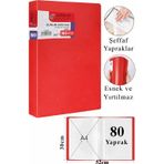 ArtMaster Kırmızı Sunum Dosyası 80 li 1 Adet Poşet Dosyalı Katalog Dosyası 80 Poşetli Kendinden Dosya Plastik Kapaklı