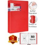 ArtMaster Kırmızı Sunum Dosyası 80 Li 2 Adet Poşet Dosyalı Katalog Dosyası 80 Poşetli Kendinden Dosya Plastik Kapaklı - Standart