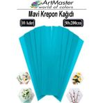 ArtMaster Krapon Kağıdı Mavi Renk 10 Adet 50X200 cm Grapon Kağıdı 10'lu Okul Proje Sınıf Anaokulu Kreş Süsleme - 50x200cm - Standart
