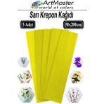 ArtMaster Krapon Kağıdı Sarı Renk 5 Adet 50X200 cm Grapon Kağıdı 5'li Okul Proje Sınıf Anaokulu Kreş Süsleme - 50x200cm - Standart