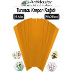 ArtMaster Krapon Kağıdı Turuncu Renk 10 Adet 50X200 cm Grapon Kağıdı 10'lu Okul Proje Sınıf Anaokulu Kreş Süsleme - 50x200cm - Standart