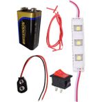 ArtMaster LED Deney Seti 1 Paket Basit Elektrik Devresi 9 Volt Pil Beyaz LED Işık Anahtar 9 Volt Pil Yatağı - Çok Renkli - Standart