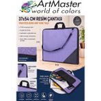 ArtMaster Lila Resim Çantası Kumaş 37X54 cm 1 Adet Teknik Resim Dosya Çantası 35X50 cm Askılı Bez Proje Çantası Fermuarlı Okul - 37x54cm - Standart
