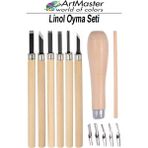 ArtMaster Linol Oyma Seti Ahşap Saplı 13 Parça 1 Paket Oyma Kesme Bıçak Seti Linol Bıçaklı Linolyum Baskı Oyma Seti - Standart - Naturel