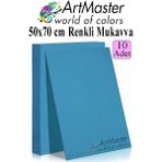 ArtMaster Mavi Renkli Mukavva 50X70 cm 10 Adet 1 Paket Renkli Sert Karton 1.0 mm Anasınıfı Hobi Etkinlik Okul Öncesi Elişi - Standart