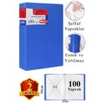 ArtMaster Mavi Sunum Dosyası 100 lü 2 Adet Poşet Dosyalı Katalog Dosyası 100 Poşetli Kendinden Dosya Plastik Kapaklı