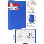 ArtMaster Mavi Sunum Dosyası 30 Lu 1 Adet Poşet Dosyalı Katalog Dosyası 30 Poşetli Kendinden Dosya Plastik Kapaklı - 10 lu - Standart