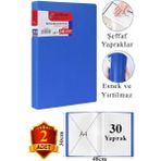 ArtMaster Mavi Sunum Dosyası 30 Lu 2 Adet Poşet Dosyalı Katalog Dosyası 30 Poşetli Kendinden Dosya Plastik Kapaklı - Standart