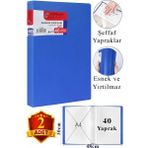 ArtMaster Mavi Sunum Dosyası 40 Lı 2 Adet Poşet Dosyalı Katalog Dosyası 40 Poşetli Kendinden Dosya Plastik Kapaklı - Siyah - Standart