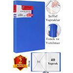 ArtMaster Mavi Sunum Dosyası 40 lı 2 Adet Poşet Dosyalı Katalog Dosyası 40 Poşetli Kendinden Dosya Plastik Kapaklı