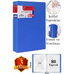 ArtMaster Mavi Sunum Dosyası 80 Li 3 Adet Poşet Dosyalı Katalog Dosyası 80 Poşetli Kendinden Dosya Plastik Kapaklı - Siyah - Standart