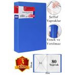 ArtMaster Mavi Sunum Dosyası 80 li 3 Adet Poşet Dosyalı Katalog Dosyası 80 Poşetli Kendinden Dosya Plastik Kapaklı