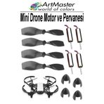 Artmaster Mini Drone Motor Ve Pervanesi 4 Adet Dc Motor Yüksek Hızlı Çekirdeksiz Pervane Kanatı Helikopter Uça