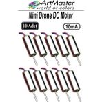 ArtMaster Mini Drone Motoru 10 Adet Çekirdeksiz Yüksek Hızlı Güçlü Deney Dc Dron Motoru Uçak Mini Drone Motoru Okul Helikopter - Siyah - Standart