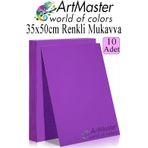 ArtMaster Mor Renkli Mukavva 35x50 cm 10 Adet 1 Paket Renkli Sert Karton 1.0 mm Anasınıfı Hobi Etkinlik Okul Öncesi Elişi