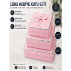 ArtMaster Pembe Hediye Kutusu 3 Lü 1 Paket K-1148 Boş Hediye Kutusu 3 Lü Sevgiliye Özel Kurdelalı Kutu Karton Kutu Hatıra Kutusu - Standart