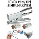 ArtMaster Pens Zımba Makinesi 24/6 ve 2 Adet Zımba Teli Norex Pens Tipi Çelik Büyük Zımba Makinası 30 35 Sayfa Ofis Büro Okul - Gri - Standart
