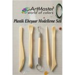 ArtMaster Plastik Ebeşuar Modelleme Seti 5 Li 1 Paket Plastik Kil Seramik Oyma Modelleme Modelaj Seti Heykel Oyma - Natural