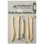 ArtMaster Plastik Ebeşuar Modelleme Seti 5 Li 1 Paket Plastik Kil Seramik Oyma Modelleme Modelaj Seti Heykel Oyma