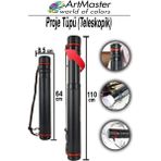 ArtMaster Proje Tüpü Dar Siyah 1 Adet Teleskopik Bazuka Iki Kademeli Proje Tüpü Teknik Çizim Çantası Çift Kademeli - 8,5x64x110cm - Standart