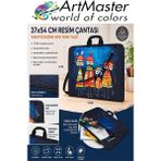 ArtMaster Resim Çantası Desenli Kumaş 37X54 cm 1 Adet ART02 Teknik Resim Dosya Çantası 35X50 cm Askılı Proje Çantası Fermuarlı - Çok Renkli - Standart
