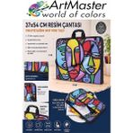 ArtMaster Resim Çantası Desenli Kumaş 37X54 cm 1 Adet ART03 Teknik Resim Dosya Çantası 35X50 cm Askılı Proje Çantası Fermuarlı - Çok Renkli - Standart