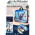 ArtMaster Resim Çantası Desenli Kumaş 37X54 cm 1 Adet ART09 Teknik Resim Dosya Çantası 35X50 cm Askılı Proje Çantası Fermuarlı - Çok Renkli - Standart