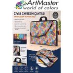 ArtMaster Resim Çantası Desenli Kumaş 37X54 cm 1 Adet ART10 Teknik Resim Dosya Çantası 35X50 cm Askılı Proje Çantası Fermuarlı - Çok Renkli - Standart