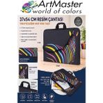 ArtMaster Resim Çantası Desenli Kumaş 37X54 cm 1 Adet ART12 Teknik Resim Dosya Çantası 35X50 cm Askılı Proje Çantası Fermuarlı - Çok Renkli - Standart