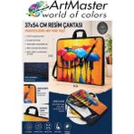 ArtMaster Resim Çantası Desenli Kumaş 37X54 cm 1 Adet ART14 Teknik Resim Dosya Çantası 35X50 cm Askılı Proje Çantası Fermuarlı - Çok Renkli - Standart