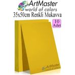 ArtMaster Sarı Renkli Mukavva 35x50 cm 10 Adet 1 Paket Renkli Sert Karton 1.0 mm Anasınıfı Hobi Etkinlik Okul Öncesi Elişi