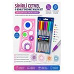 ArtMaster Sihirli Cetvel 1 Adet Ve Pensan Triball Tükenmez Kalem 8 Li 1 Paket Plastik Sihirli Daire Cetvel Desen Şablon Çizim Okul Şeffaf