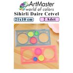 Artmaster Sihirli Cetvel 2 Adet Plastik Sihirli Daire Cetvel Desen Şablon Çizim Sınıf Okul Karne Hediye