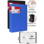 ArtMaster Siyah Mavi Sunum Dosyası 60 Lı 2 Adet Poşet Dosyalı Katalog Dosyası 60 Poşetli Kendinden Dosya Plastik Kapaklı - Çok Renkli - Standart