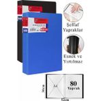 ArtMaster Siyah Mavi Sunum Dosyası 80 Li 2 Adet Poşet Dosyalı Katalog Dosyası 80 Poşetli Kendinden Dosya Plastik Kapaklı - Standart