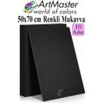 ArtMaster Siyah Renkli Mukavva 50X70 cm 10 Adet 1 Paket Renkli Sert Karton 1.0 mm Anasınıfı Hobi Etkinlik Okul Öncesi Elişi - Standart