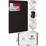 ArtMaster Siyah Sunum Dosyası 10 Lu 1 Adet Poşet Dosyalı Katalog Dosyası 10 Poşetli Kendinden Dosya Plastik Kapaklı - Standart