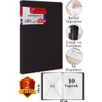 ArtMaster Siyah Sunum Dosyası 10 Lu 2 Adet Poşet Dosyalı Katalog Dosyası 10 Poşetli Kendinden Dosya Plastik Kapaklı - Standart
