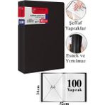 ArtMaster Siyah Sunum Dosyası 100 Lü 1 Adet Poşet Dosyalı Katalog Dosyası 100 Poşetli Kendinden Dosya Plastik Kapaklı - Standart