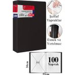 ArtMaster Siyah Sunum Dosyası 100 lü 1 Adet Poşet Dosyalı Katalog Dosyası 100 Poşetli Kendinden Dosya Plastik Kapaklı