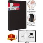 ArtMaster Siyah Sunum Dosyası 30 Lu 2 Adet Poşet Dosyalı Katalog Dosyası 30 Poşetli Kendinden Dosya Plastik Kapaklı - Standart